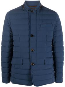 Moorer quilted-finish buttoned-up jacket - Bleu