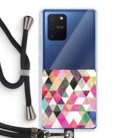 Gekleurde driehoekjes: Samsung Galaxy Note 10 Lite Transparant Hoesje met koord