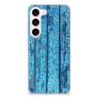 Samsung Galaxy S23 | Bumper Hoesje | Wood Blue Samsung Galaxy S23 | Bumper Hoesje | Wood Blue