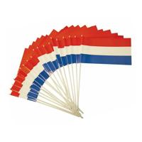 Feest zwaaivlaggetje - 20x - Nederlandse vlag - 20 x 30 cm - kunststof - handvlaggetjes - Holland