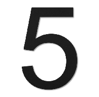 LIROdesign huisnummer 5 zwart - 30 cm - per stuk