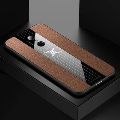 Voor Xiaomi Redmi 5 plus XINLI stiksels doek textuur schokbestendige TPU beschermhoes (bruin)