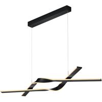 LED Hanglamp - Cinque Cicenza - 1 Lichtpunt van 53 Watt - Dimbaar - Aanpasbare Lichtkleur - Hoogteverstelling Zonder Contragewicht - Mat Zwart - Metaal