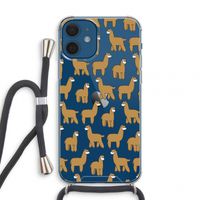 Alpacas: iPhone 12 mini Transparant Hoesje met koord