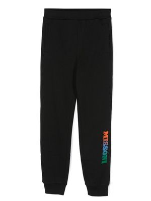 Missoni Kids pantalon de jogging à logo embossé - Noir