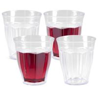 Onbreekbare Picardi drinkglazen - 10x stuks - kunststof - transparant - 250 ml - camping/outdoor/kin