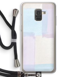 Square pastel: Samsung Galaxy A8 (2018) Transparant Hoesje met koord
