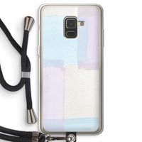 Square pastel: Samsung Galaxy A8 (2018) Transparant Hoesje met koord
