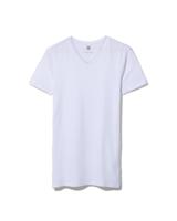 HEMA Heren T-shirt Slim Fit V-hals Extra Lang Bamboe Wit (wit) - thumbnail