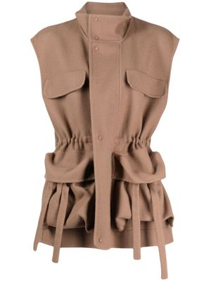 JNBY gilet en laine à col montant - Marron