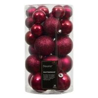 Kerstbalmix kunststof d6 cm pink 30 st Decoris - Decoris Kerstbalmix kunststof d6 cm pink 30 st Decoris - Decoris