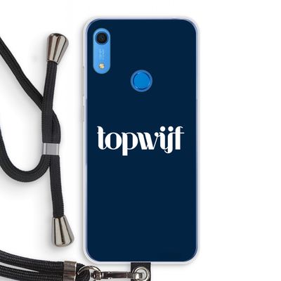 Topwijf Navy: Huawei Y6s Transparant Hoesje met koord