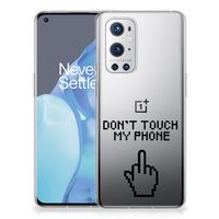 OnePlus 9 Pro Silicone-hoesje Finger Don't Touch My Phone - thumbnail