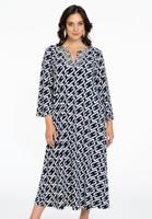 Yoek Jurk V-hals COLLIER | Blauw | Maat 50/52