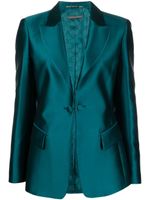 Alberta Ferretti blazer boutonné à fini satiné - Bleu