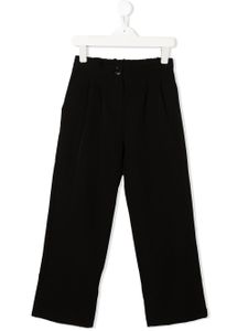 Pinko Kids pantalon à logo brodé - Noir