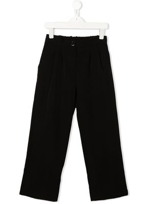 Pinko Kids pantalon à logo brodé - Noir