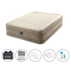 Intex luchtbedset - 2-Persoons - 152 x 203 x 46 cm - Beige - Met Ingebouwde pomp + Accessoires