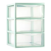 Ladeblokje/bureau organizer met 3x lades - transparant/lichtgroen - L26 x B37 x H37 cm - plastic