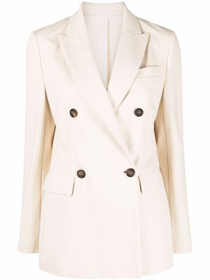 Brunello Cucinelli blazer à boutonnière croisée - Tons neutres