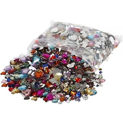 Gekleurde strass stenen diamantjes hart