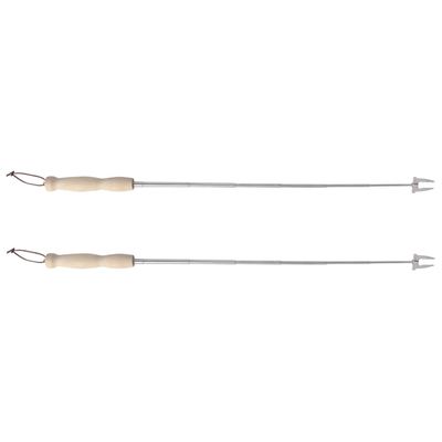 2x RVS BBQ/barbecue vorken uitschuifbaar 80 cm
