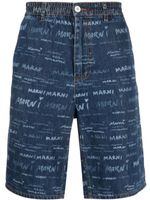 Marni short en jean à logo imprimé - Bleu