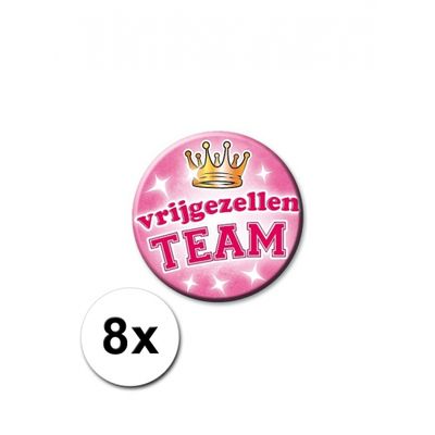 8 roze vrijgezellen buttons