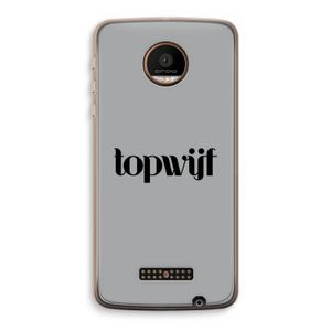 Topwijf Grijs Zwart: Motorola Moto Z Force Transparant Hoesje