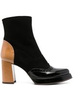 Chie Mihara 80mm suede panelled leather boots - Noir