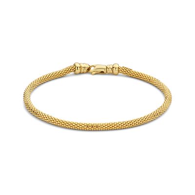Armband Popcornschakel geelgoud 3,0 mm 19 cm