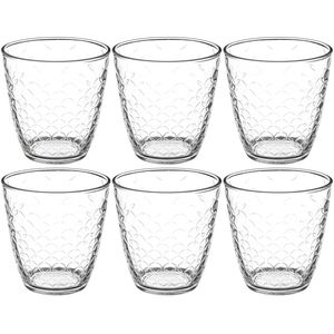 Secret de Gourmet waterglazen/drinkglazen Rome -set 6x - 250 ml - deco glas - Drinkglazen