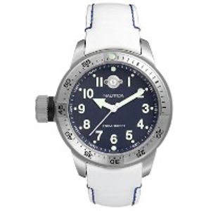 Horlogeband Nautica A10015 Leder Wit 22mm