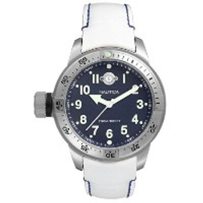 Horlogeband Nautica A10015 Leder Wit 22mm