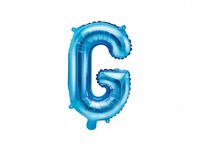 Folieballon Licht Blauw Letter 'G' - 35cm