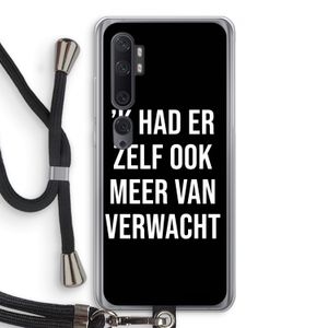 Meer verwacht - Zwart: Xiaomi Mi Note 10 Transparant Hoesje met koord