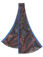 ETRO foulard en soie à imprimé cachemire - Bleu - thumbnail