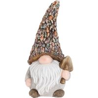 Tuinkabouter beeld Abraham - Polystone - met schep - 30 cm