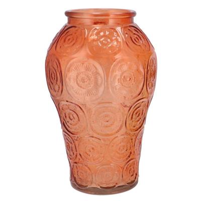 Bloemenvaas Circle - boeket vaas - glas - oranje - 15 x 25 cm