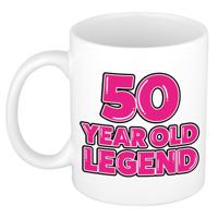 Verjaardag cadeau mok 50 jaar - al zo oud - legende - roze - 350 ml - keramiek - Sarah