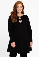 Yoek Tunic wide bottom VERO | Zwart | Maat 50/52