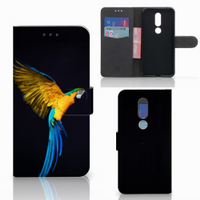 Nokia 7.1 Telefoonhoesje met Pasjes Papegaai - thumbnail