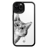 iPhone 12 Pro zwarte case - Kat kiekeboe
