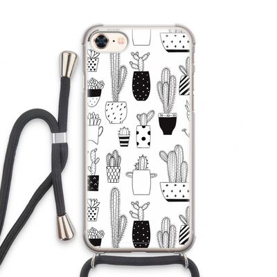 Cactusmotief: iPhone 8 Transparant Hoesje met koord