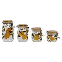Set van 4 Potjes Home ESPRIT Geel Kristal Ijzer 1,5 L 4 Onderdelen - thumbnail