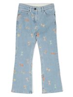 Stella McCartney Kids jean évasé Striped Bow - Bleu