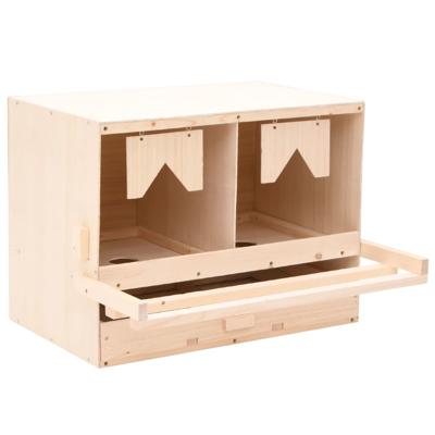 Kippenlegkast 2 compartimenten 63x40x45 cm massief grenenhout