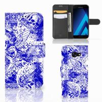 Telefoonhoesje met Naam Samsung Galaxy A5 2017 Angel Skull Blauw