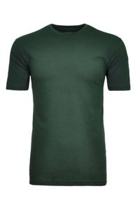 RAGMAN Regular Fit T-Shirt ronde hals donkergroen, Effen