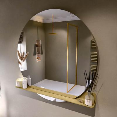 MONDIAZ SPOT spiegel rond 120cm met Spiegelplanchet kleur Oro.